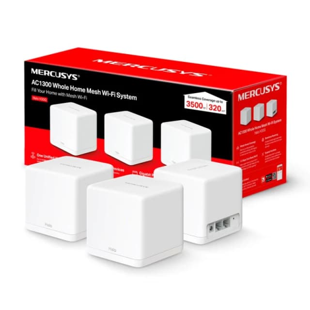 Detalle de Mercusys Halo H30G Pack 3 sistema Wi‑Fi Mesh AC1300 Dual Band Gigabit