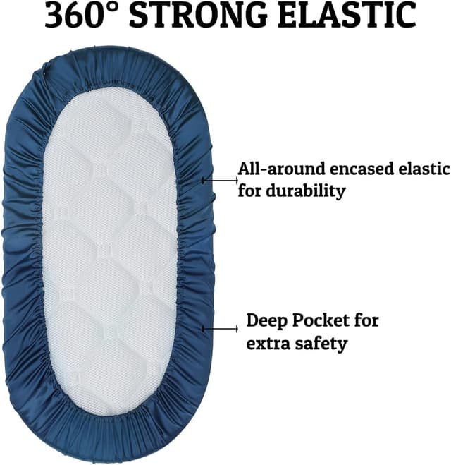 Detalle 2 de Aisawate Moses Basket Sheets Set of 3 – Universal Microfibre Fitted Covers for Baby Bassinet Mattresses