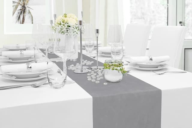 Detalle 1 de Dunkelgrauer Tischläufer 30 cm x 25 m