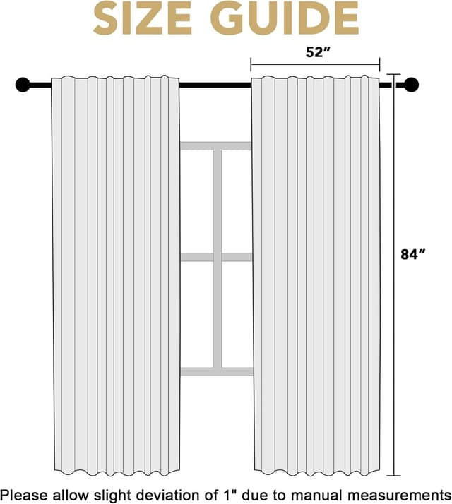 Thumbnail 5 de H.VERSAILTEX White Curtains 52x84 Inch