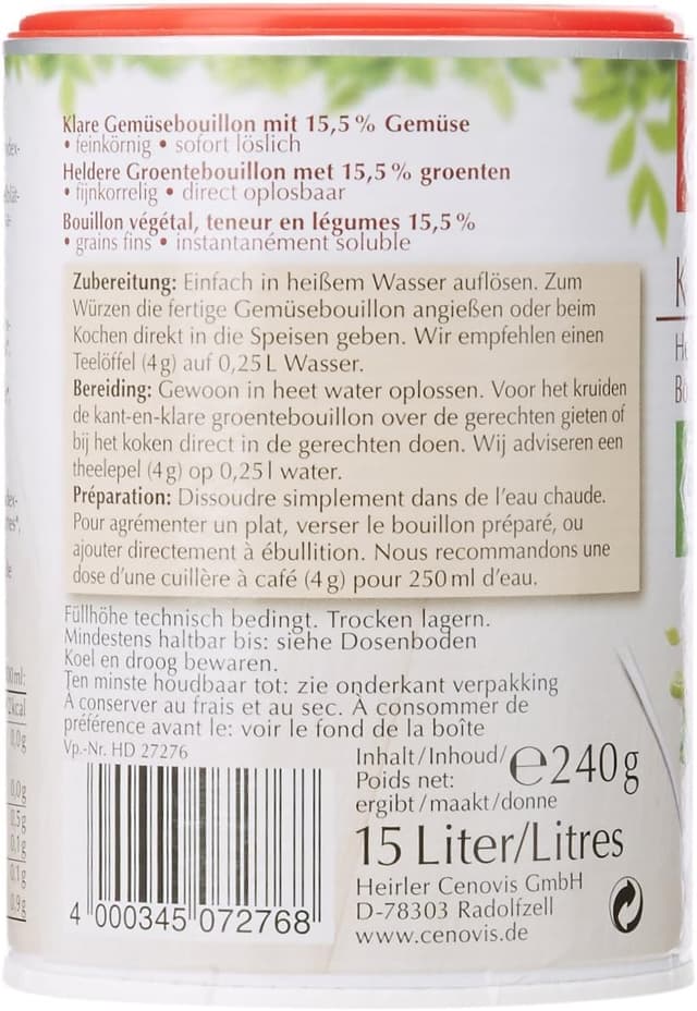 Detalle 2 de Cenovis Bouillon Végétal Bio 240 g