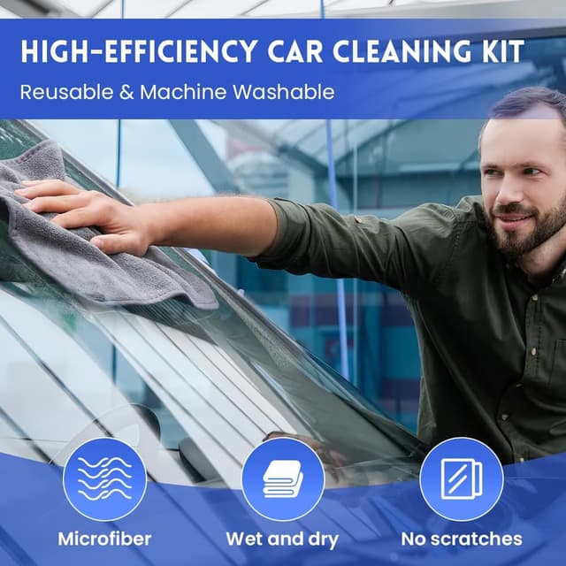 Detalle de flintronic Kit pulizia auto in microfibra 600