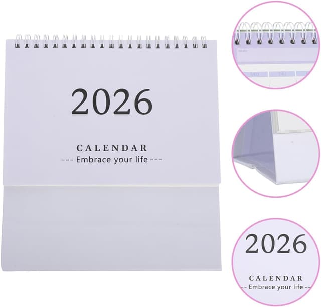 Detalle 2 de UKCOCO desk calendar 2025 2026 19 x 16.5 cm