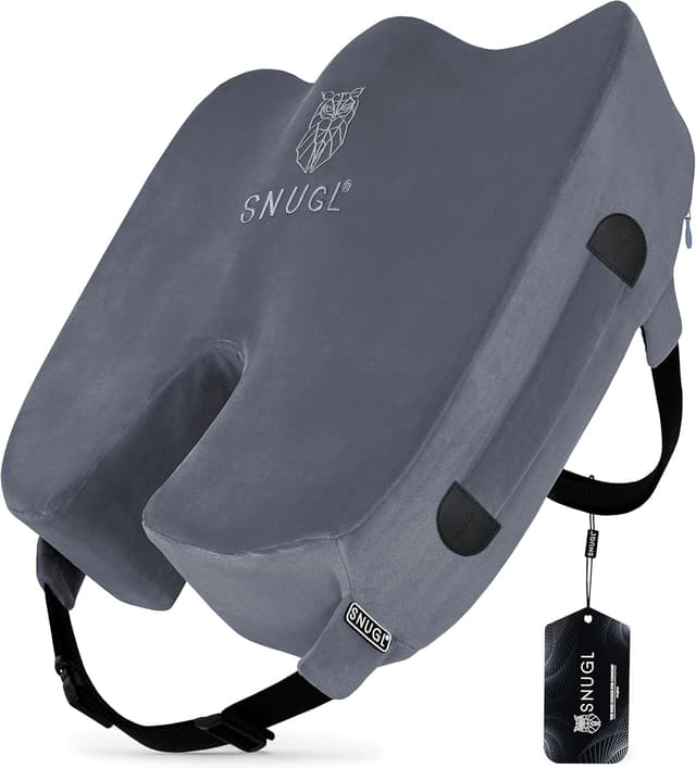 Detalle de SNUGL Coccyx Seat Cushion with Orthopedic Memory Foam – U-shaped support for tailbone pain, office chairs and wheelchairs