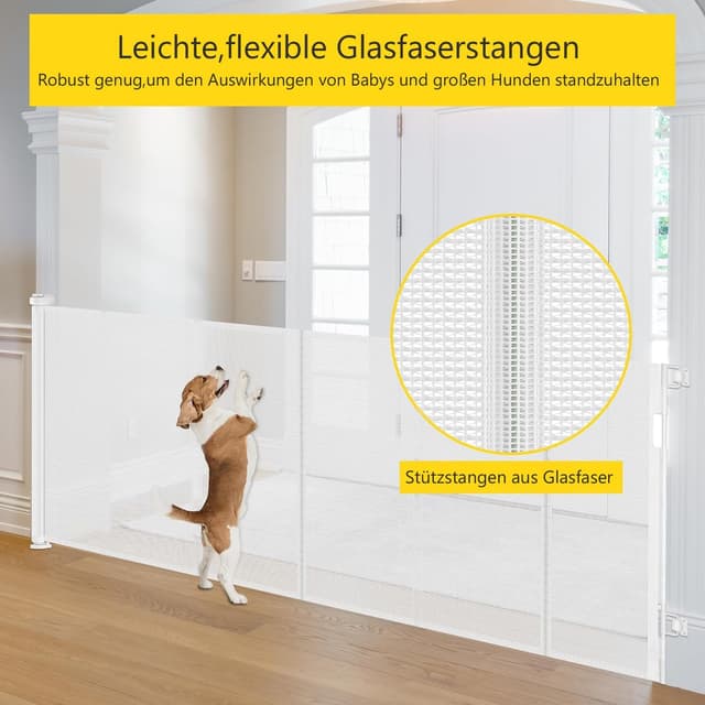 Detalle de Treppenschutzgitter ausziehbar 300 cm, weiß