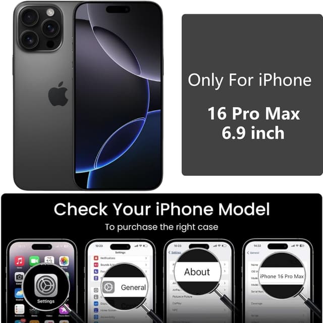 Detalle 2 de OLEPHY Handykette mit Band für iPhone 16 Pro Max Hülle (verstellbar, abnehmbar) – transparente Case mit Kordel zum Umhängen, schwarz