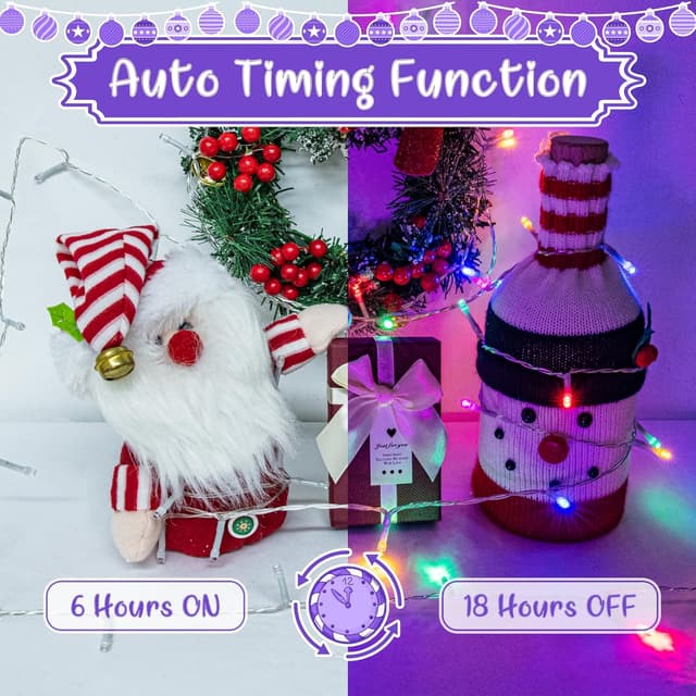 Detalle de cshare Battery Fairy Lights (5m, 50 LED) with Timer, IP65 Waterproof Multicolour