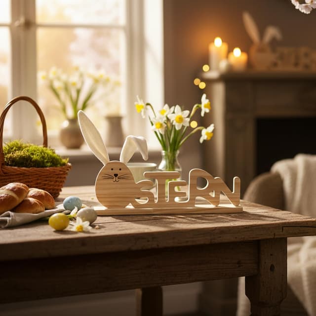 Thumbnail 1 de com-four® Présentoir décoratif Pâques 26x20 cm