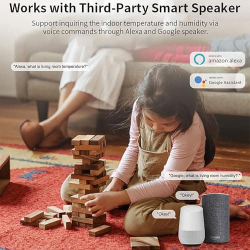 Detalle 2 de Thermomètre hygromètre intelligent avec alarme, 2 pièces 📊