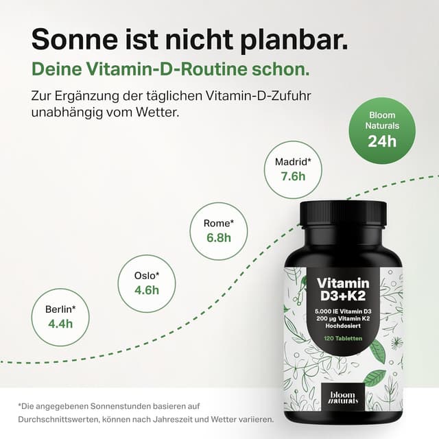 Thumbnail 1 de Vitamin D3 K2 hochdosiert – 120 Tabletten