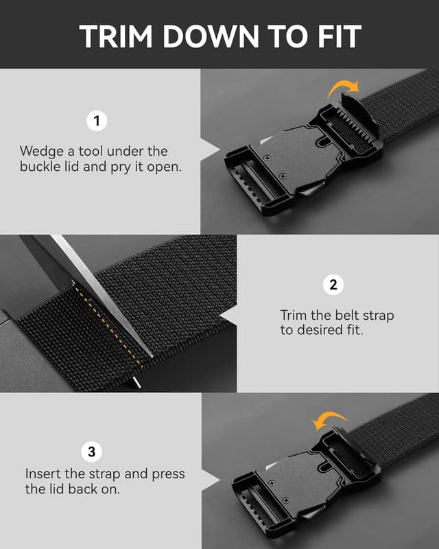 Detalle 2 de CHAOREN Tactical Belt Men (1.5” Stretch Belt) with Quick-Release Combat Buckle