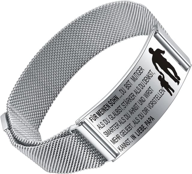 Detalle de AITENME personalisiertes Armband mit Gravur „Für meinen Sohn/Tochter“ aus 316L Edelstahl