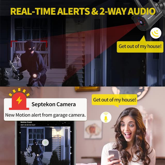 Detalle 2 de Septekon 2K dual antenna security camera pack