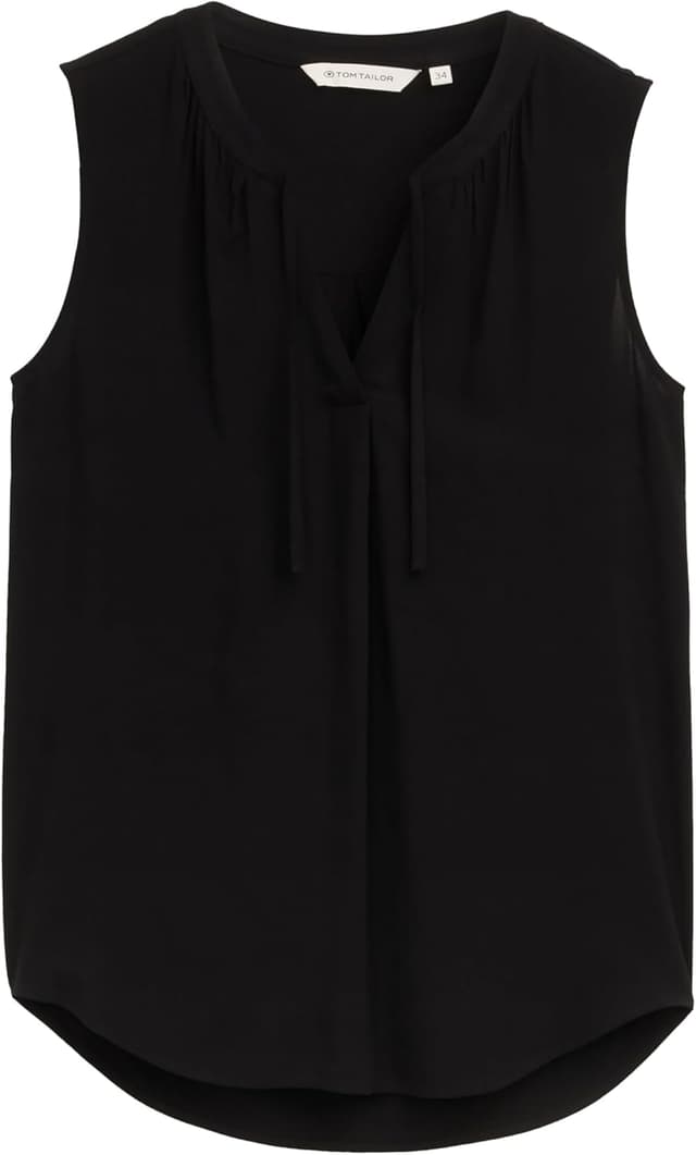 Detalle de Tom Tailor camicia da donna in viscosa fluida con colletto a balze