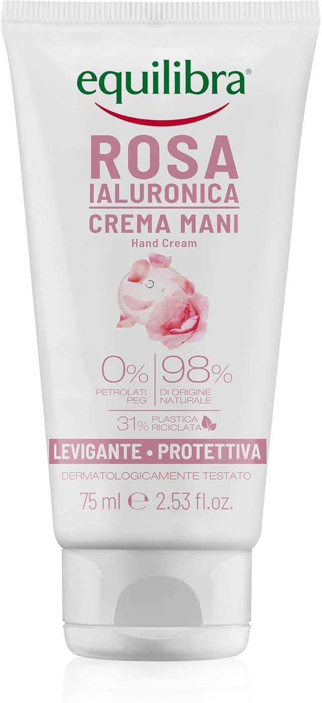 Detalle de Equilibra Crema Mani Levigante e Protettiva 75 ml con Rosa Damascena e Acido Ialuronico