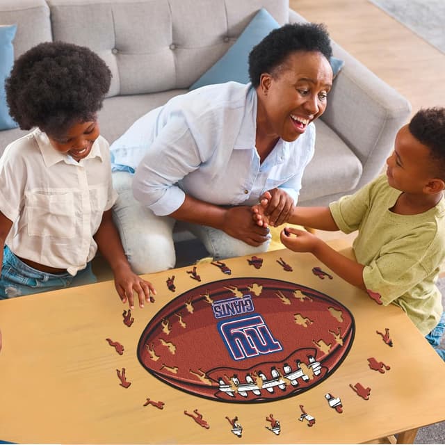 Detalle de Iconic Puzzles New York Giants – Puzzle en bois 270 pièces (taille M), logo NFL sous licence officielle