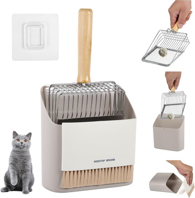 Detalle de SereneJoy Katzenklo Set 3-teilig aus Edelstahl