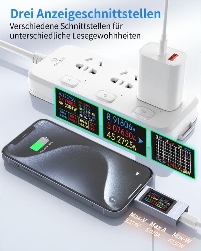 Detalle 1 de YEREADW KWS-2303C USB C Tester 4-30V