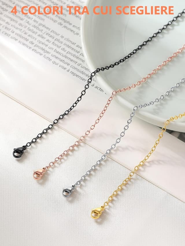 Thumbnail 6 de Silvora Catenina in acciaio 316L 2 mm argento/nero/oro/oro rosa, lunghezze 35–75 cm