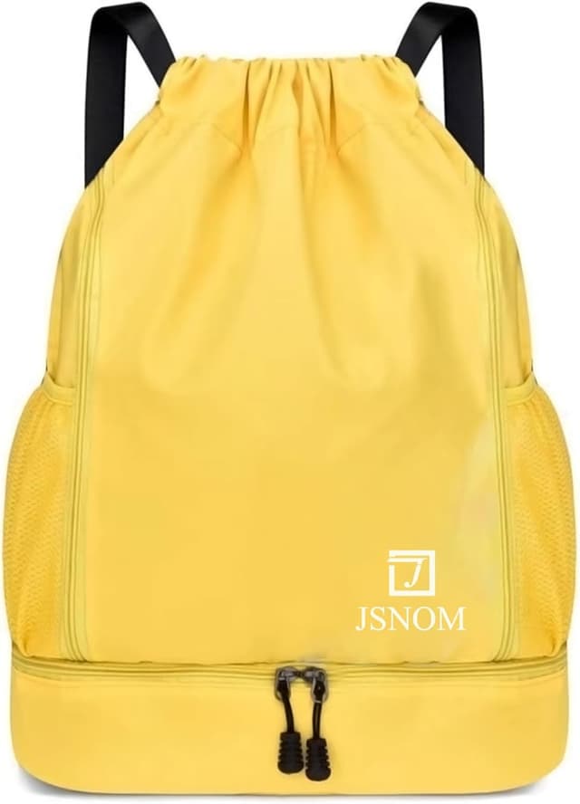 Detalle de JSNOM Zaino Mare con coulisse impermeabile Zaino Sportivo per palestra, spiaggia e viaggio (Nero)