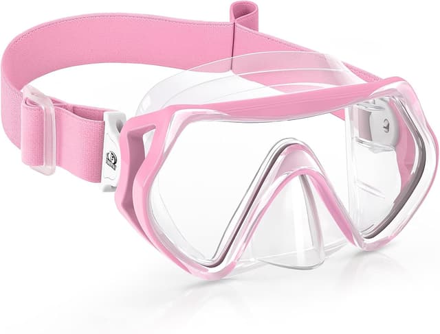 Detalle de Findway Kids Snorkel Mask with Elastic Fabric Strap (180° anti-fog, no-leak) for ages 4–16