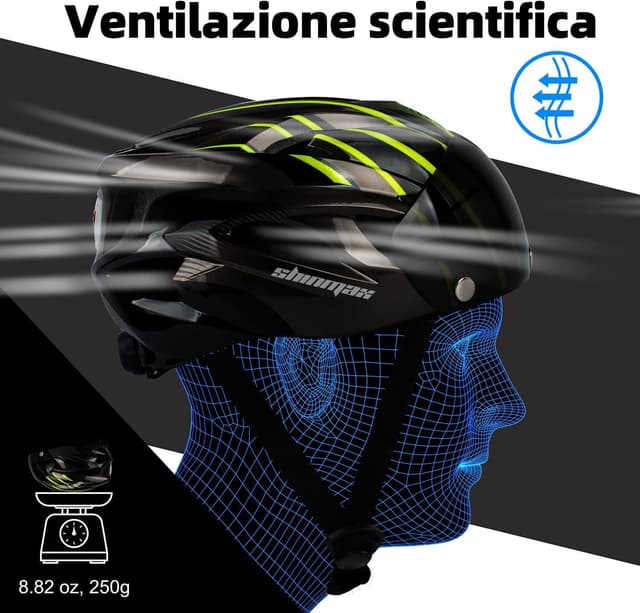 Detalle 2 de Shinmax Casco bici LED 56-62 cm regolabile