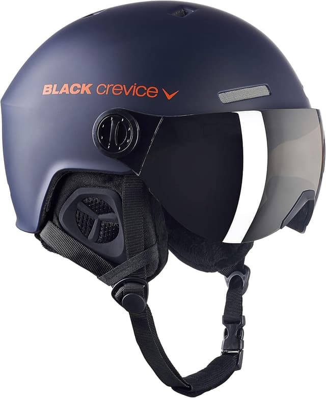 Detalle de BLACK CREVICE Gstaad I casco da sci con visiera, policarbonato, regolabile S/M (54–57 cm) navy/orange