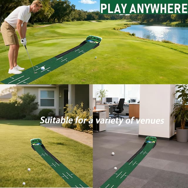 Thumbnail 6 de Surbootime golf putting trainer with automatic ball return and 3-hole putting green