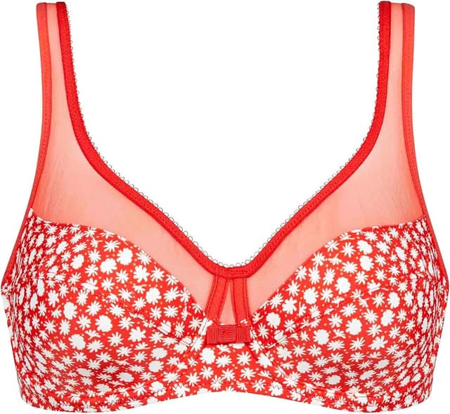 Detalle de Dim Generous Sujetador Clásico Rojo con Flores 🌸 105B