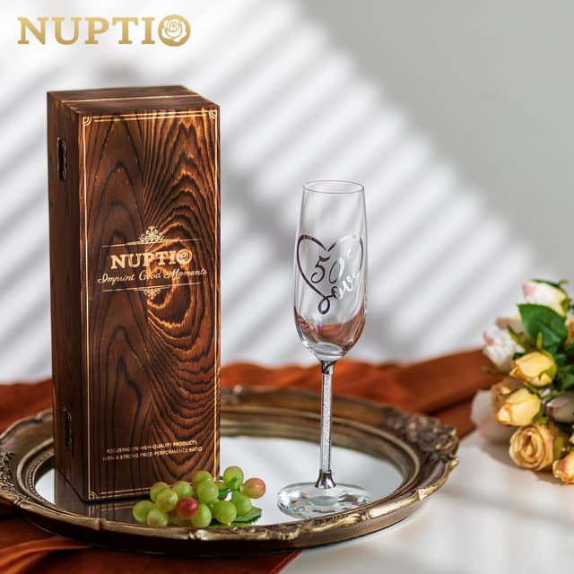 Thumbnail 3 de NUPTIO 50th birthday champagne flute gift 200ml
