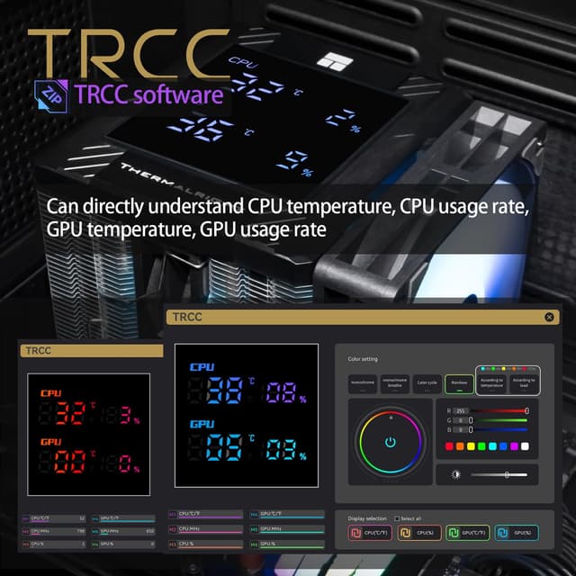 Detalle 2 de Thermalright TR Peerless Assassin 120 Digital ARGB air cooler with digital display (Dual 120mm, LGA 1700/AM5)