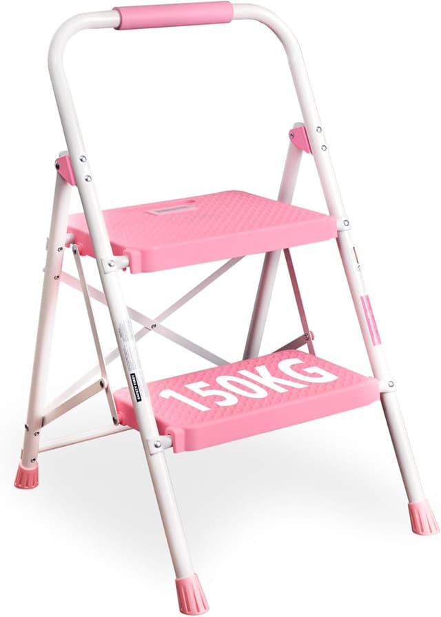 Imagen de BONTEC Trittleiter 2 Stufen Klappbar Rosa en OfertitasTOP