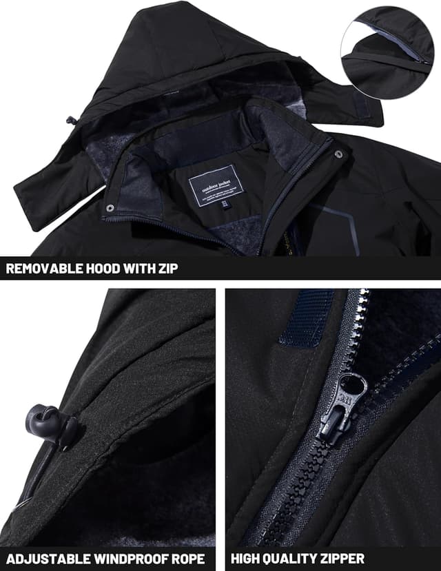 Thumbnail 3 de TACVASEN Men's Winter Skiing Jacket insulated fleece