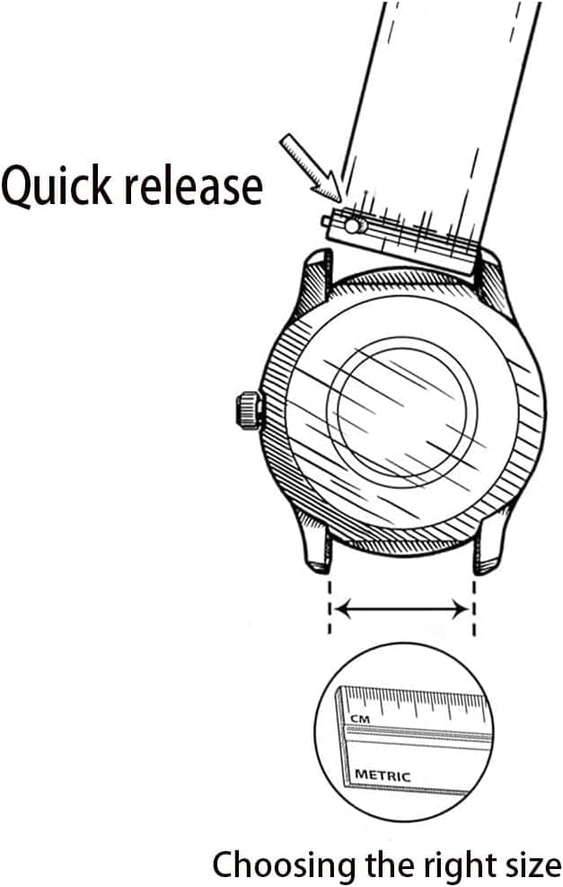 Detalle 2 de Triblanc Denim Canvas Watch Straps (18mm, 20mm, 22mm) with Quick Release – smartwatch style replacement bands