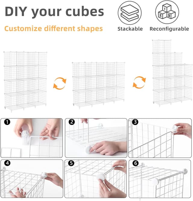 Thumbnail 5 de AWTATOS Estante de Almacenamiento con 12 Cubos 🗄