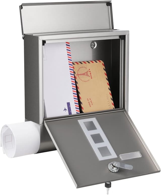 Detalle 2 de SONGMICS GMB020S02 Briefkasten 10 x 30,8 x 33,8 cm