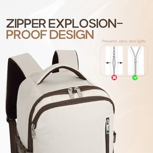 Thumbnail 6 de Yankony Mochila de viaje de cabina 45x36x20 (30 L) con bolsillo antirrobo, beige