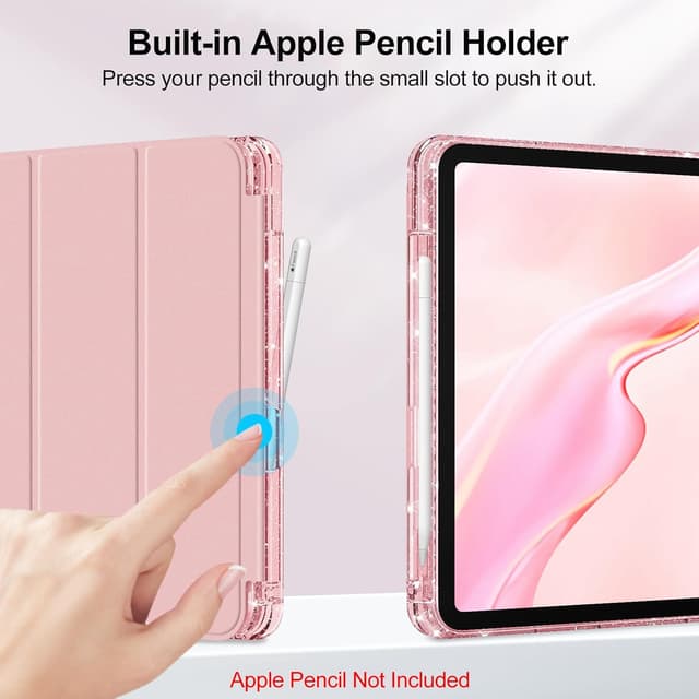 Detalle de FINTIE Glitter Case for iPad (A16) 11th Generation & iPad 10th Generation 10.9in – Rose Gold with Auto Wake/Sleep