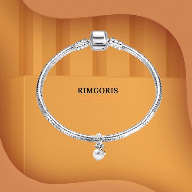 Detalle de Rimgoris 925 Sterling-Silber Charm für Damenarmbänder „Ewige Liebe“ (Clip mit Sicherheitskette)