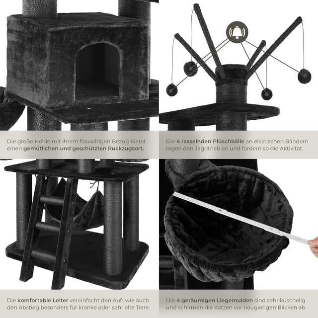 Detalle 2 de tectake Katzenbaum XXL Kratzbaum 195 cm