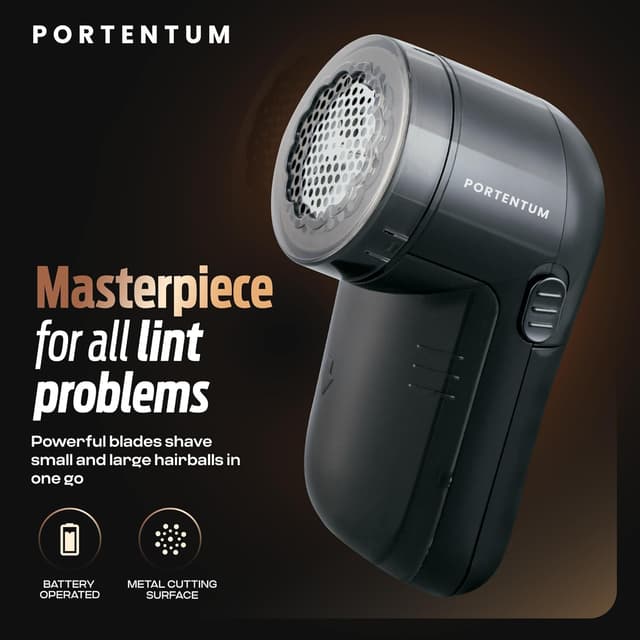 Detalle 2 de PORTENTUM Quitapelusas eléctrico con cuchillas de acero inoxidable