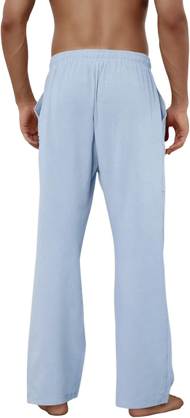 Detalle 1 de Puimentiua Leinenhose Herren Loose Fit S-3XL