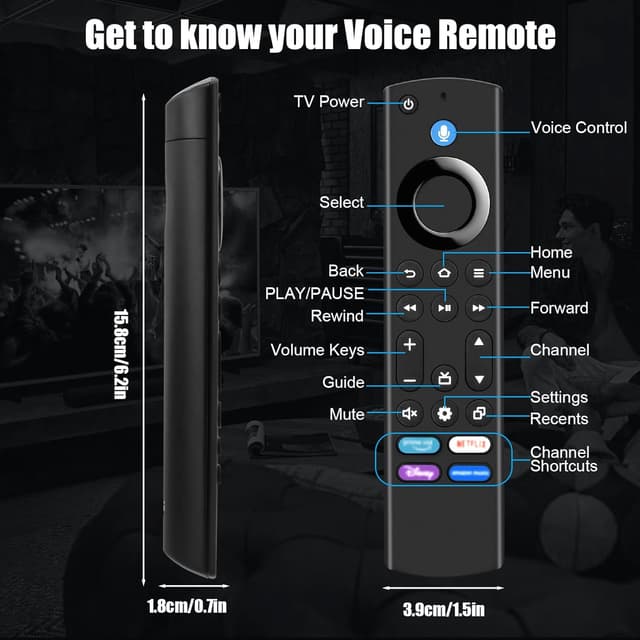 Detalle de Ersatz Sprachfernbedienung mit Bluetooth, 4 Tasten