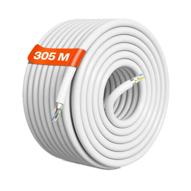 Detalle de PcCom Essential bobina de cable de red RJ45 Cat 6 UTP CCA AWG23 de 305 m (hasta 1000 Mbps)