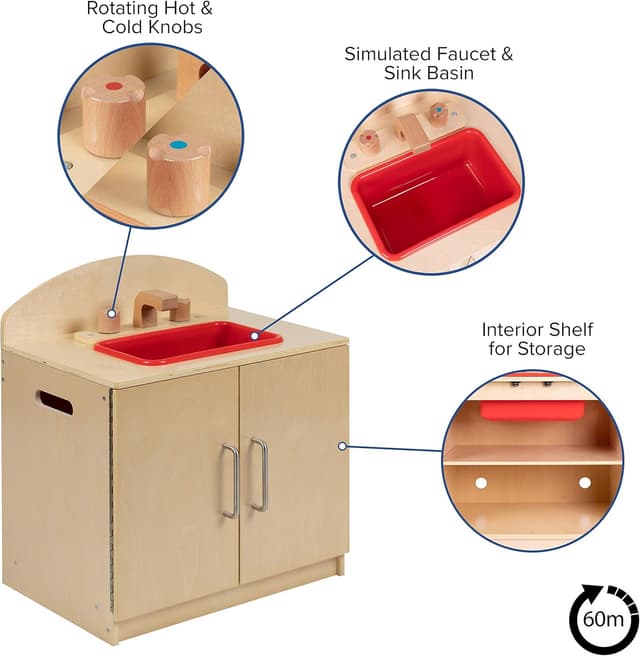 Thumbnail 4 de Flash Furniture Hercules Wooden Kids Kitchen Sink