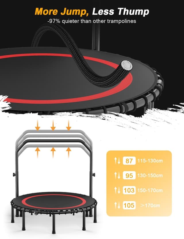 Detalle de COWISH Foldable Fitness Trampoline 200kg rebounder