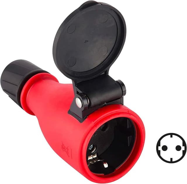 Detalle 2 de Electraline 92383 Enchufe Schuko IP54 rojo