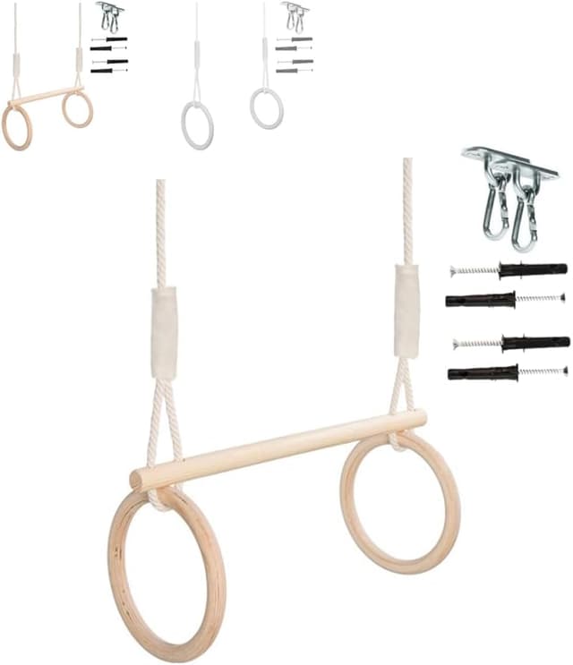 Detalle de MAMOI Anelli ginnastica in legno per bambini 50kg