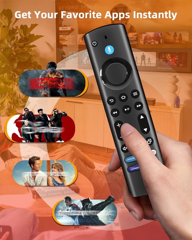 Detalle de Glitfix Ersatz-Sprachfernbedienung für Smart TV Stick & Cube (2./3. Gen) – Bluetooth, 4 Schnelltasten