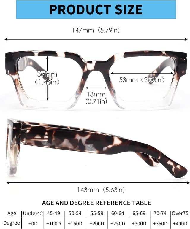 Detalle 2 de JM 3 Pack Square Reading Glasses with Blue Light Blocking Lenses